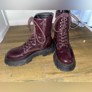 Deep purple boots